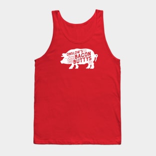 Onslow's Bacon Butty - Pig Design (White on Red) Tank Top